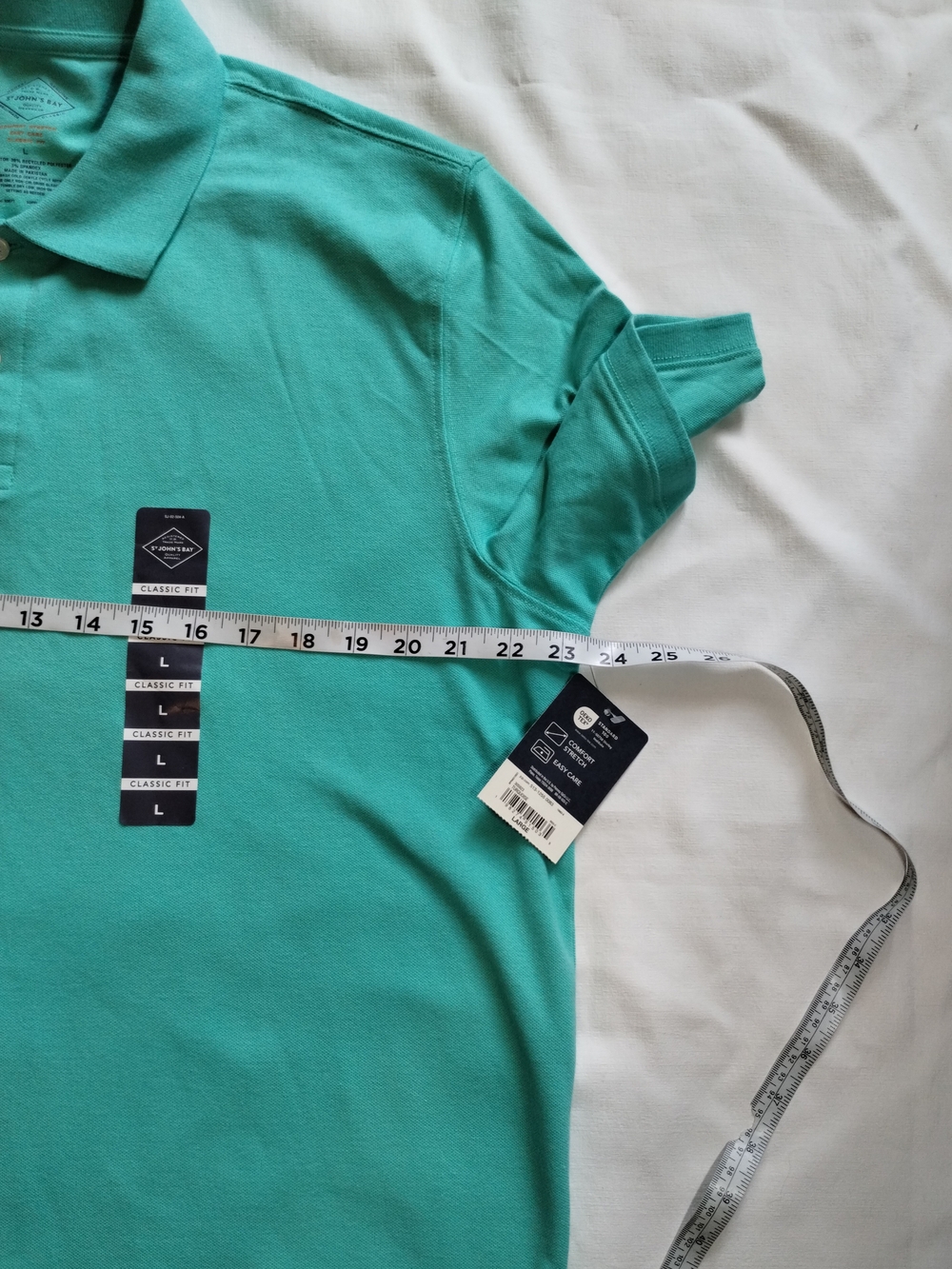 St. John's Bay Teal Men's Polo Shirt - Picture 4 of 7